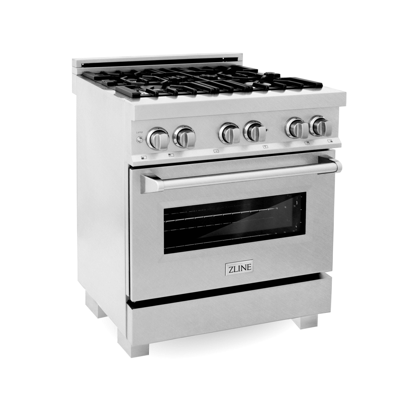 ZLINE 30 in. 4.0 cu. ft. Dual Fuel Range with Gas Stove and Electric Oven in All Fingerprint Resistant Stainless Steel (RAS-SN-30) - white background
