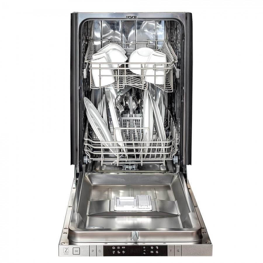 ZLINe 18 in. Dishwasher Loaded with dishes
