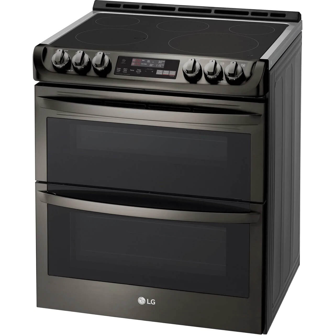 LG Appliances Range Electronics 7.3-Cu. Ft. Electric Smart Range Double Oven with ProBake Convection and EasyClean®, Black Stainless Steel (LTE4815BD)