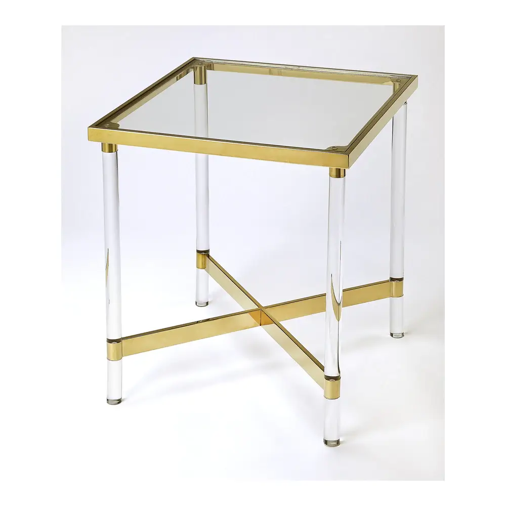 Butler Charleise Acrylic & Gold Square End Table