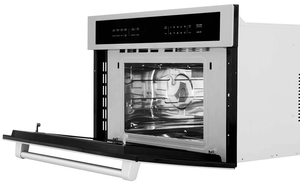 ZLINE 30-Inch Microwave Oven with door open.