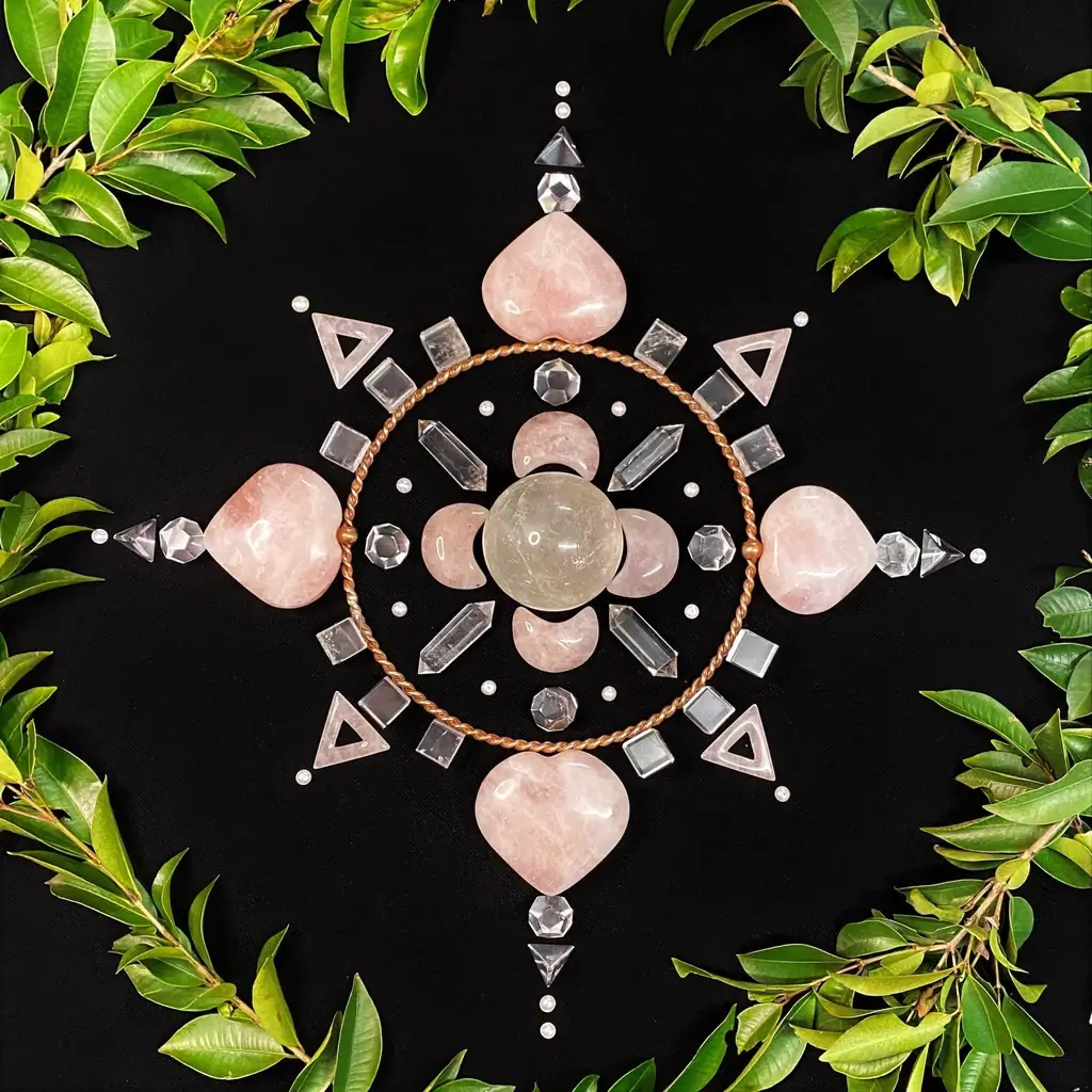 Rose quartz crystals for attracting love