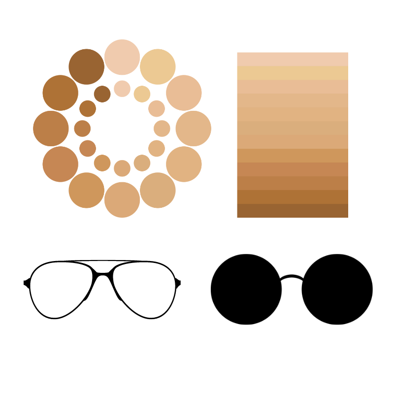 skin tone and sunglasses