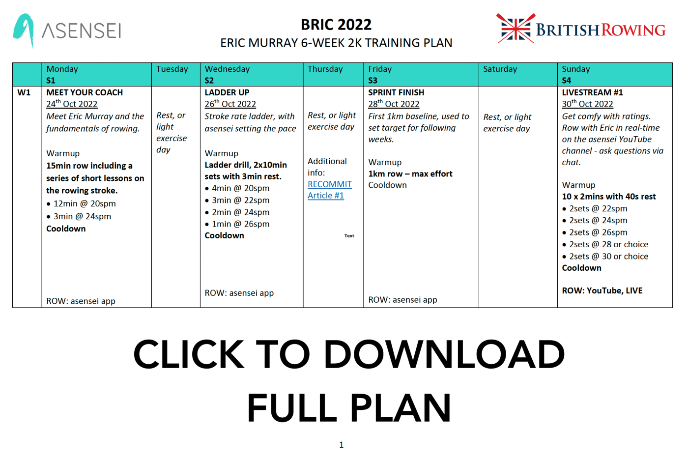 Download the RECOMMIT PLUS plan PDF including planner