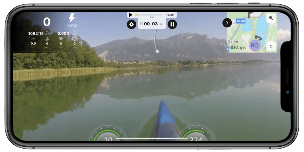 Kinomap rowing video iphone