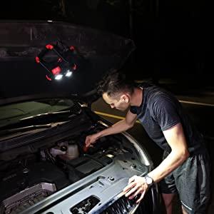 repair car using work lights