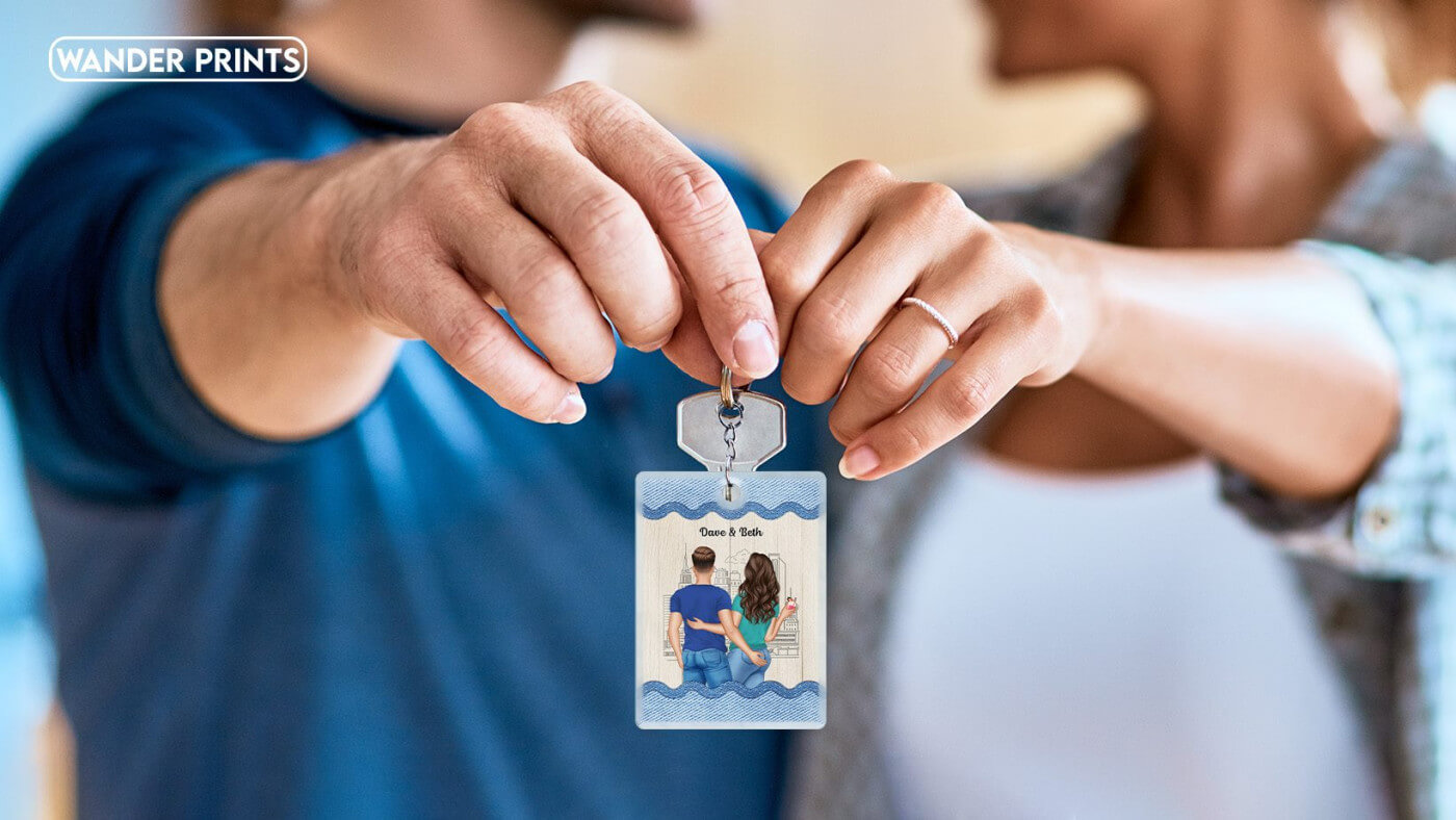 Custom acrylic keychain for couples