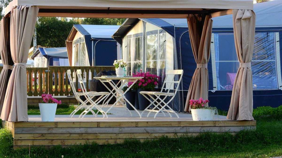 Pergola with chairs