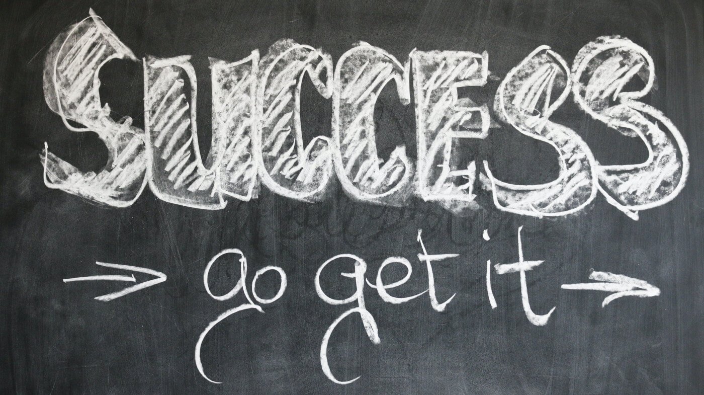 Blackboard with "Success Go Get It" written over it
