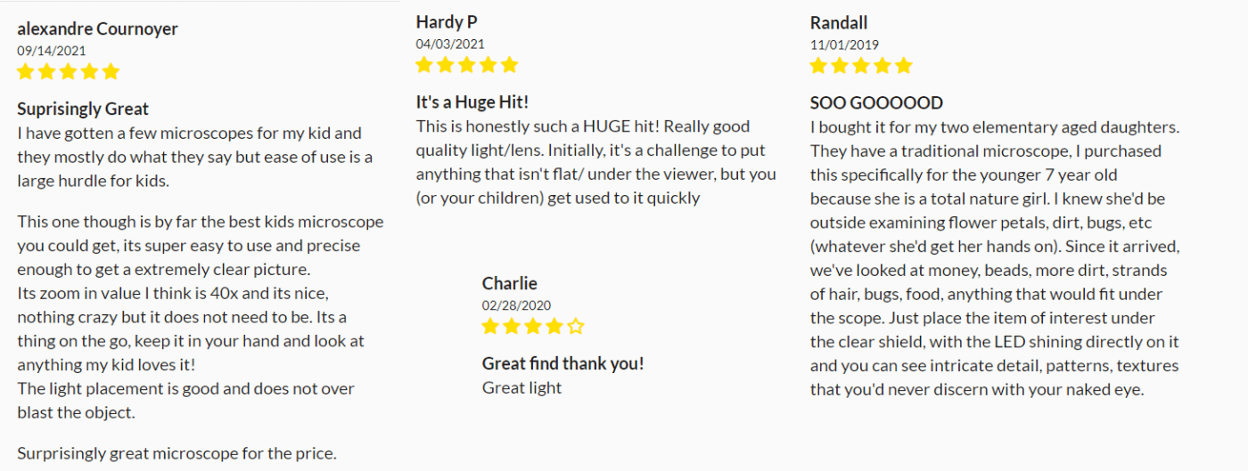 Customer Reviews of the STEMscope LED 