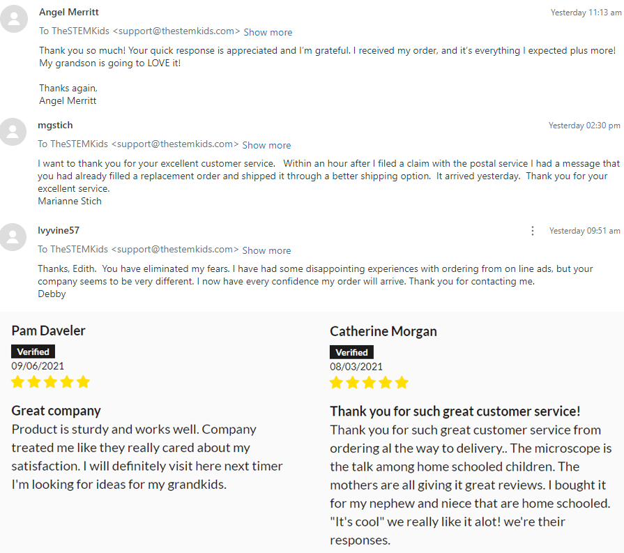 Reviews for TheSTEMKids Customer Service
