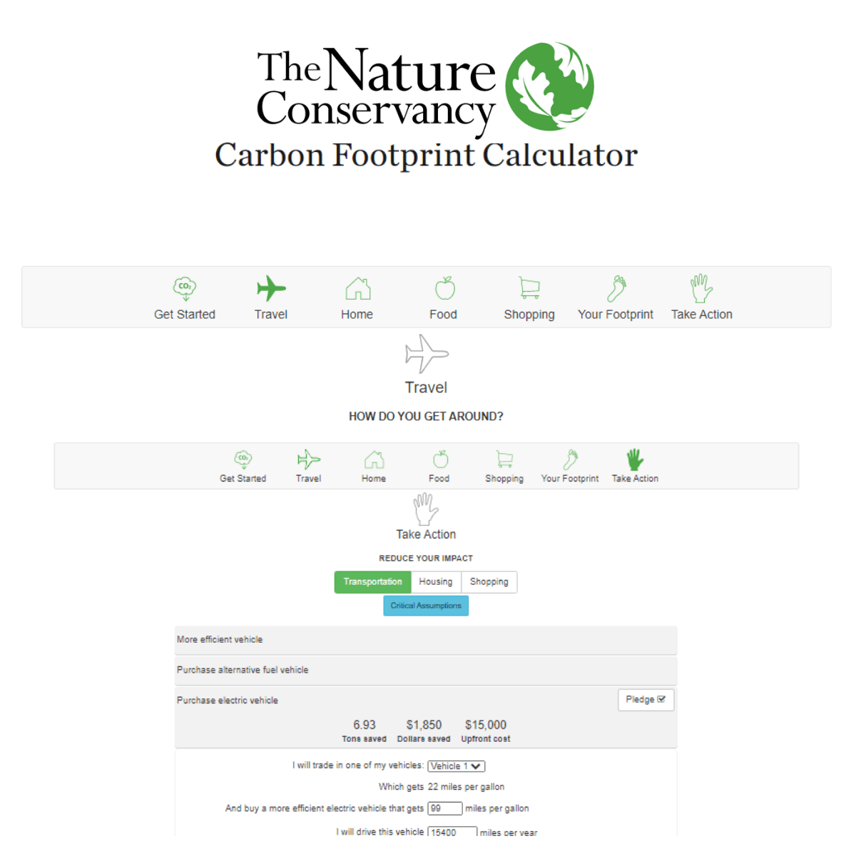 The Nature Conservancy Carbon Footprint Calculator