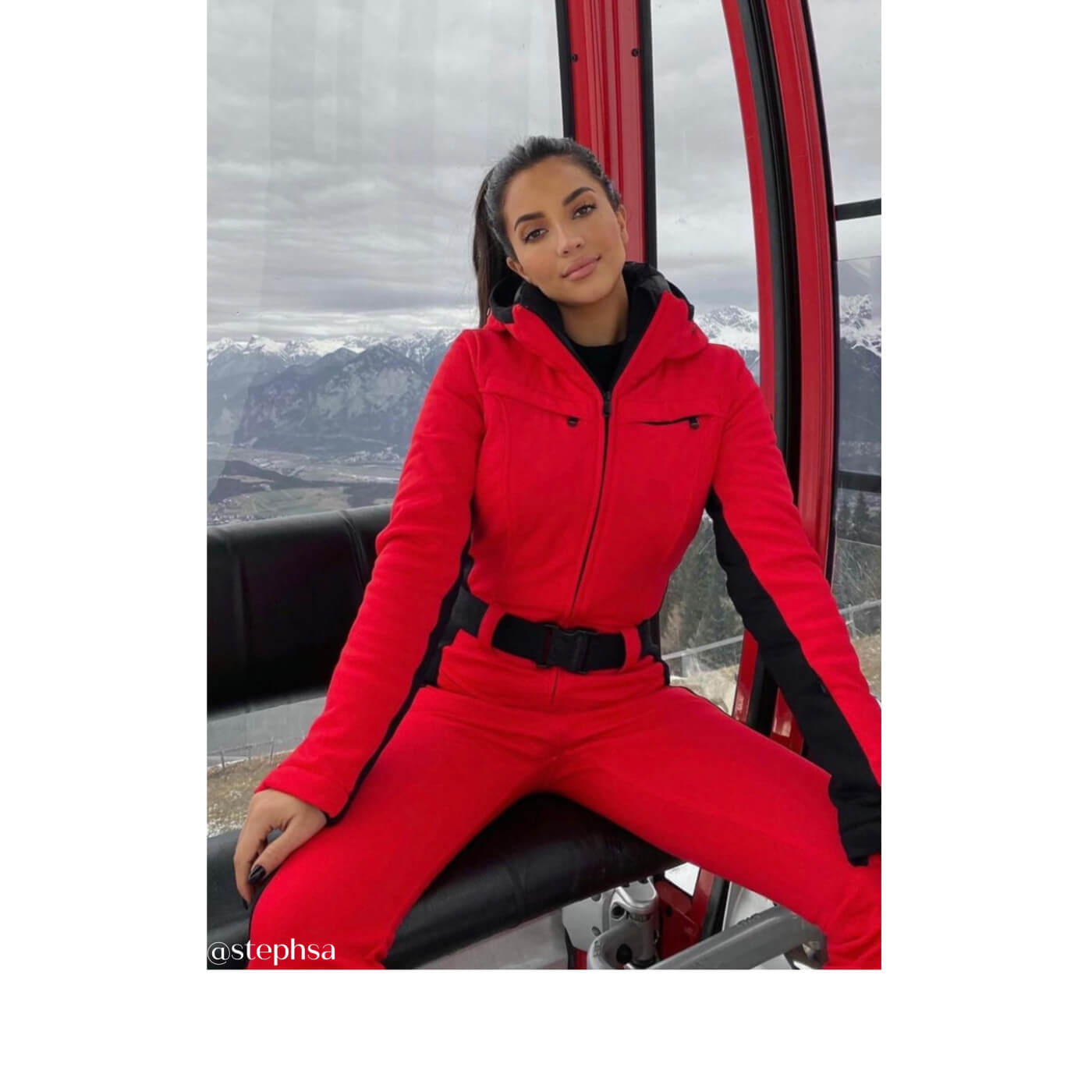 Goldbergh Parry ski suit in red for Valentine's Day Gift Guide for Skiers 2023