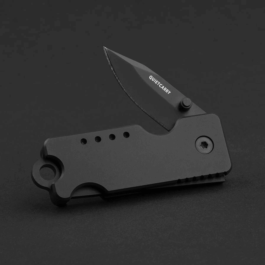 THE BANDIT TITANIUM KEYCHAIN KNIFE FROM QUIET CARRY BLACK PVD