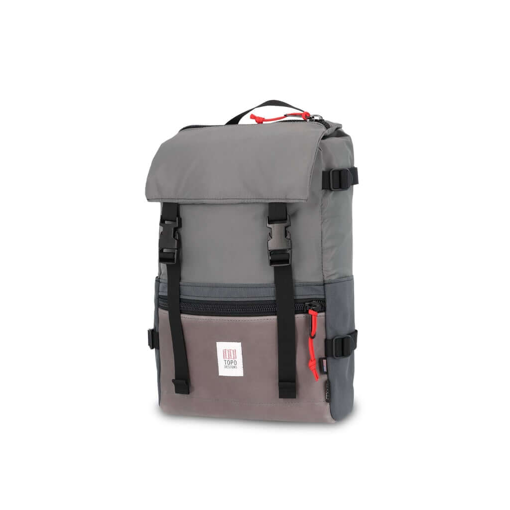 THE TOPO ROVER PACK HERITAGE LEATHER FROM TOPO DESIGNS CHARCOAL