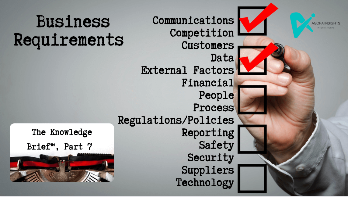 The Knowledge Brief business requirements check list
