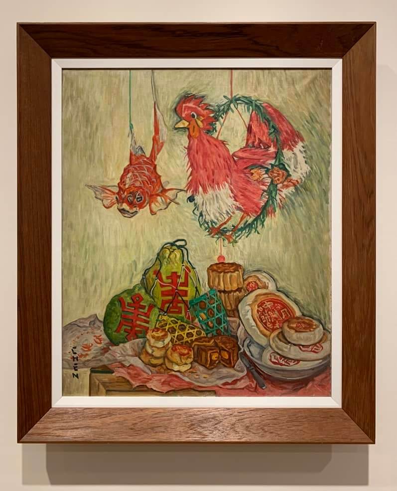 Chen's 1962 painting titled Still Life (Moon Festival Table) 