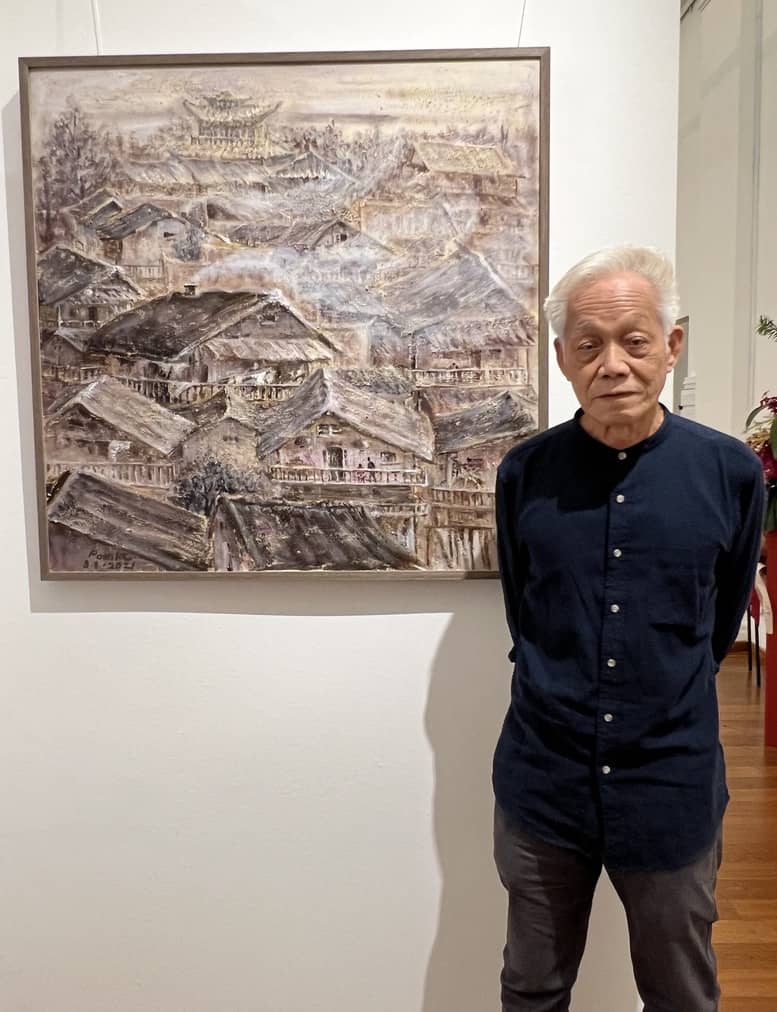 Poon Keng Cheong at his solo art exhibition.