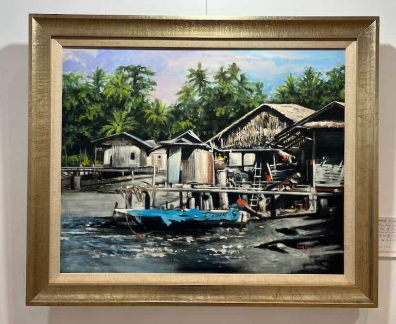 Singapore artist Teo Lay Hua's oil painting titled Shores of Pulau Ubin