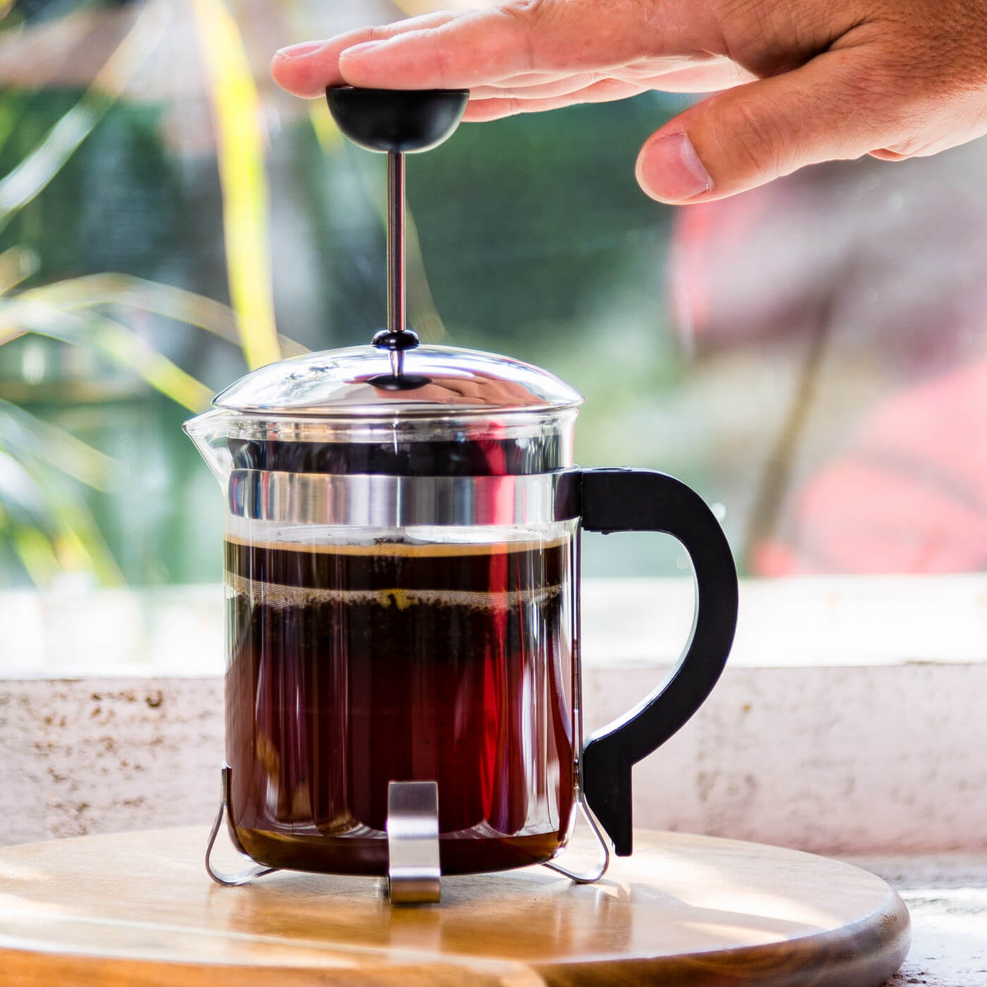 French Press Water Pour from Tea Pot