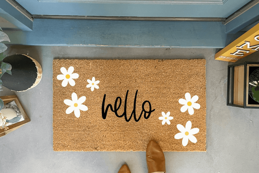 home decor welcome mat spring