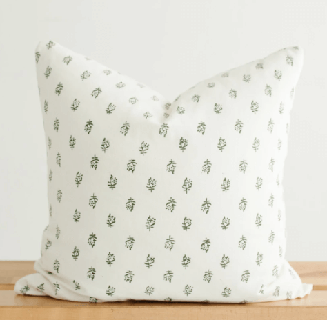 decorative throw pillow green floral