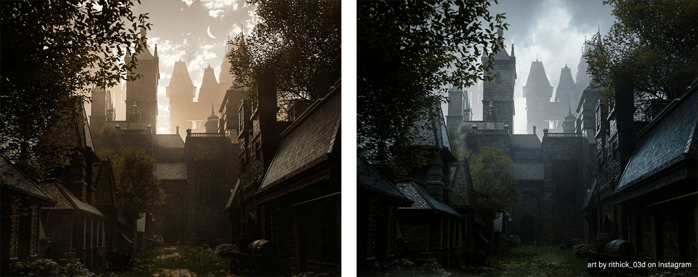 Same image at different times of day | KitBash3D Premium Assets