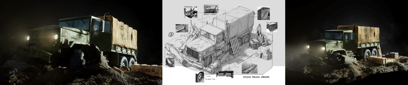 Warfare 3D Assets - Depot Truck | KitBash3D