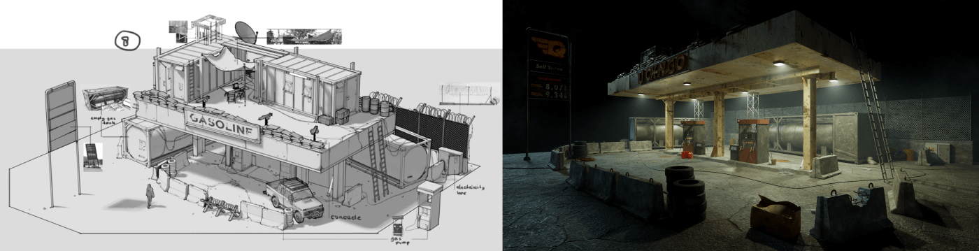 Warfare 3D Assets - Gas Station | KitBash3D