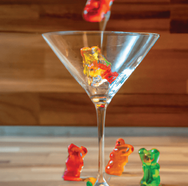 Cocktail Mixer Gummy Bears in Martini Glass