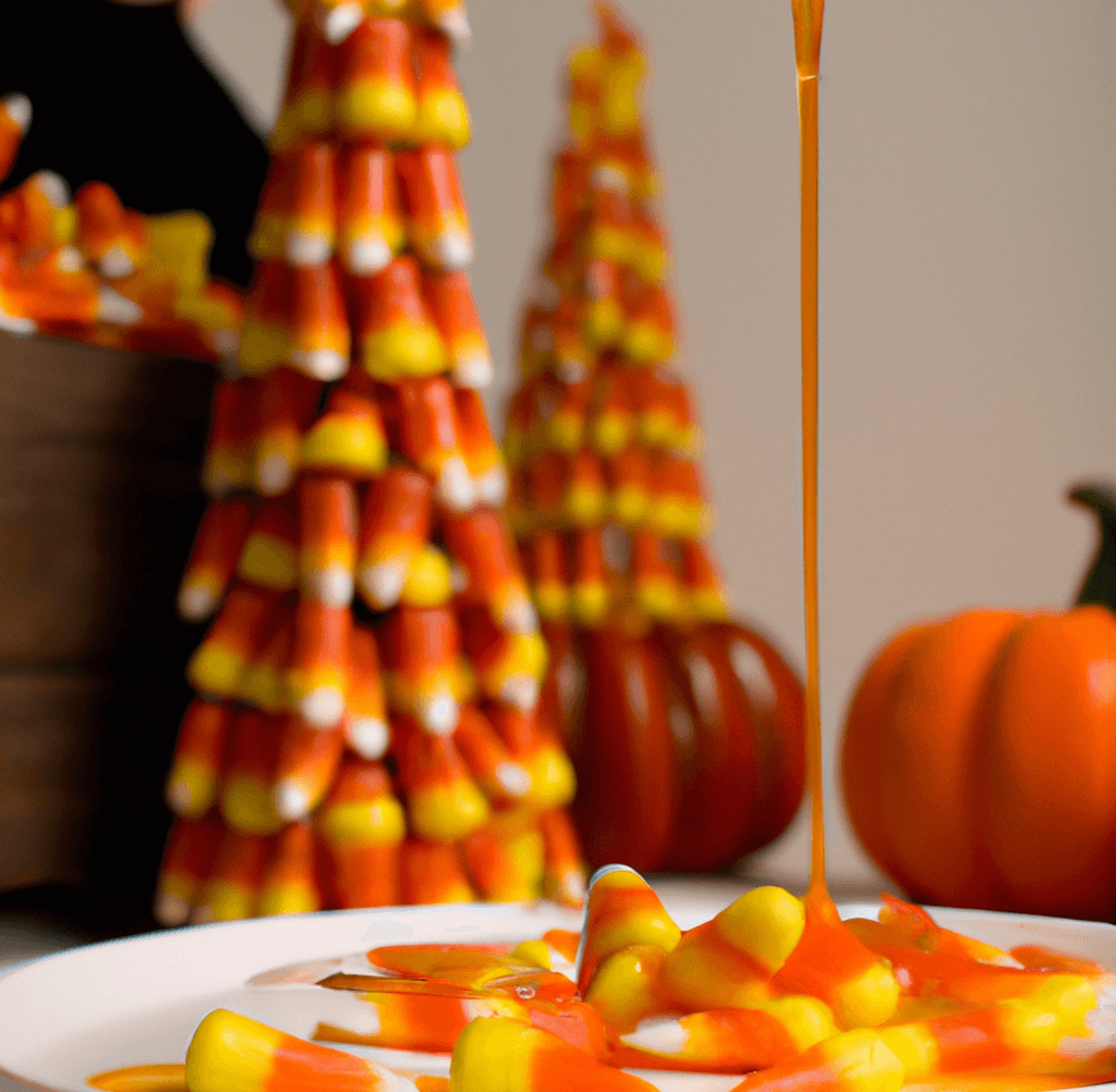 Drizzling Candy Corn on Halloween Cocktail