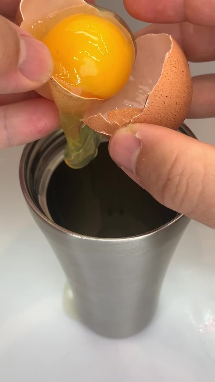 separating egg white for American Flag Cocktails