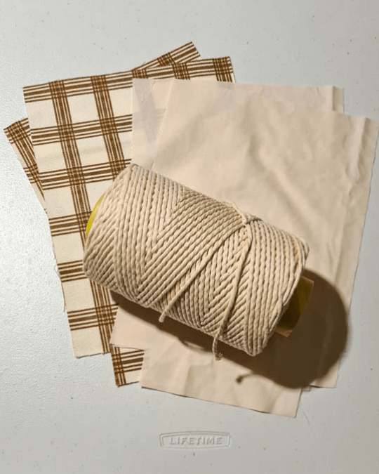 Fabric, Lining, and Drawstring Cord