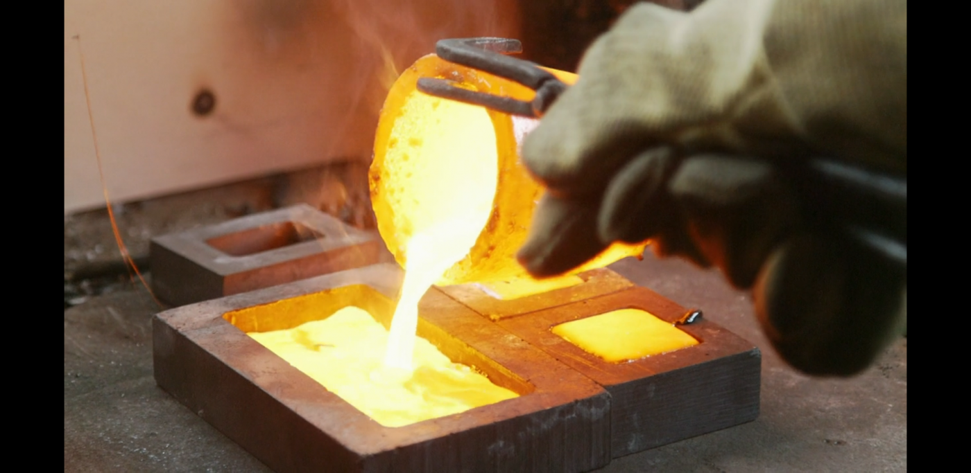 Melting down placer gold