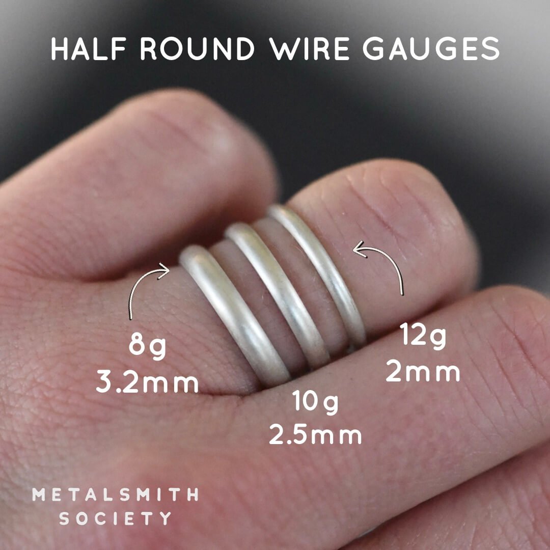 Using half round wire to make rings. Metalsmith Society's Guide To Ordering Metal.