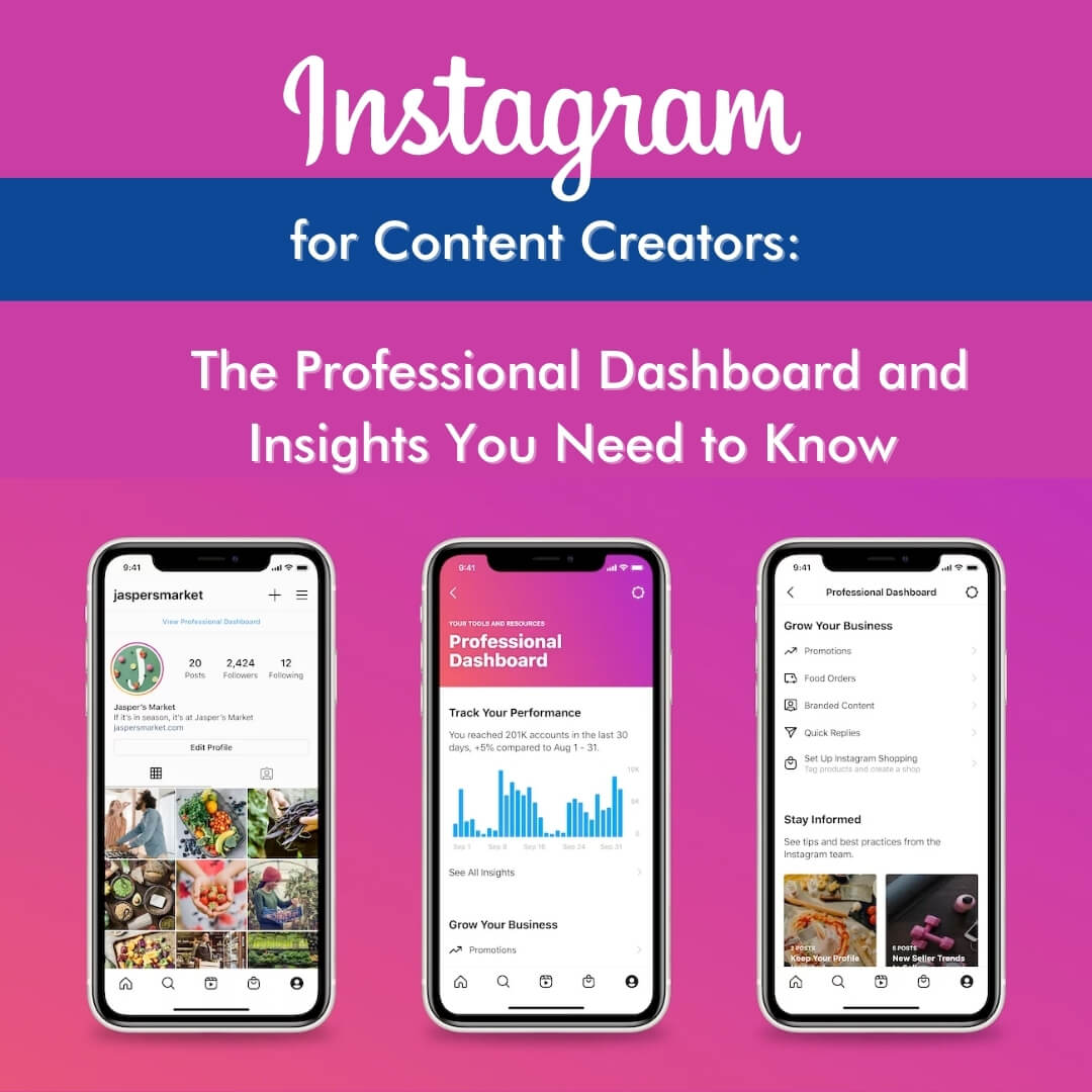 Instagram for content creators, The professional dashboard