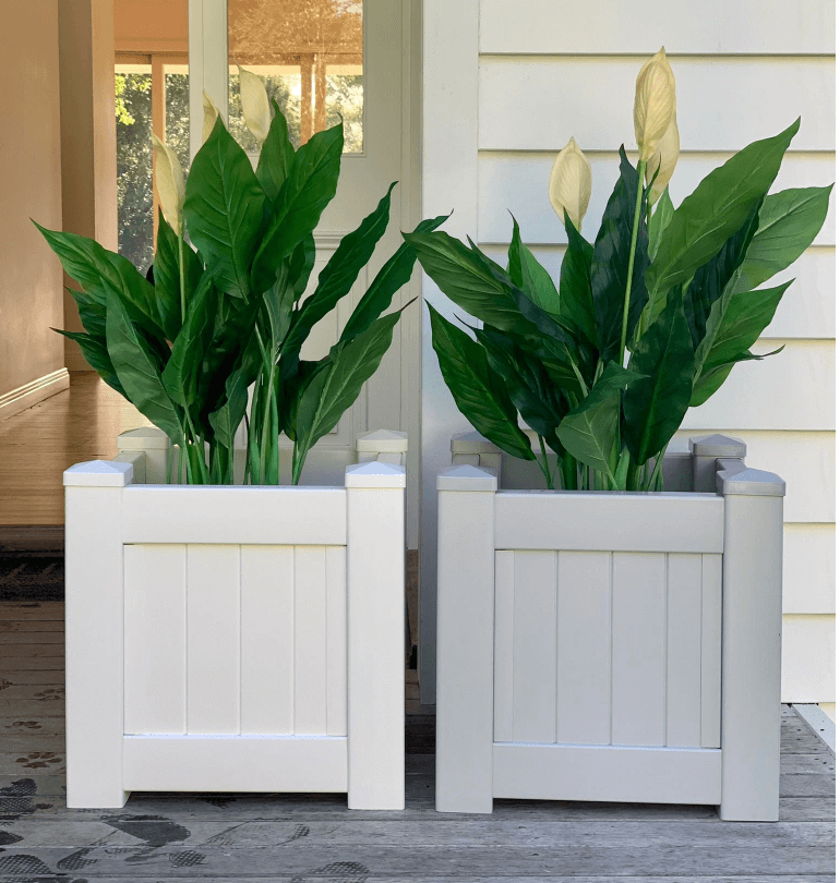 Our PVC planters coming in a fresh white or dove grey option
