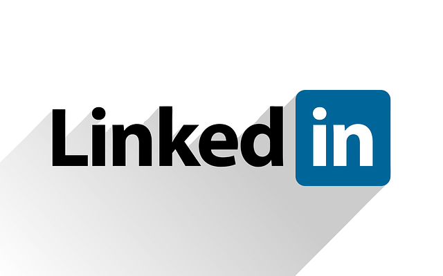 The word “LinkedIn” with shadows behind it.