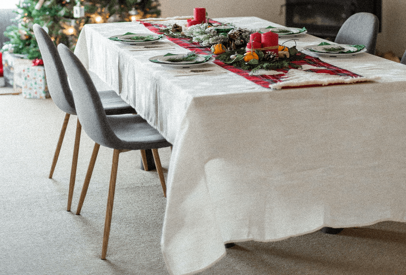 Beautiful Christmas Kitchen Tablecloth