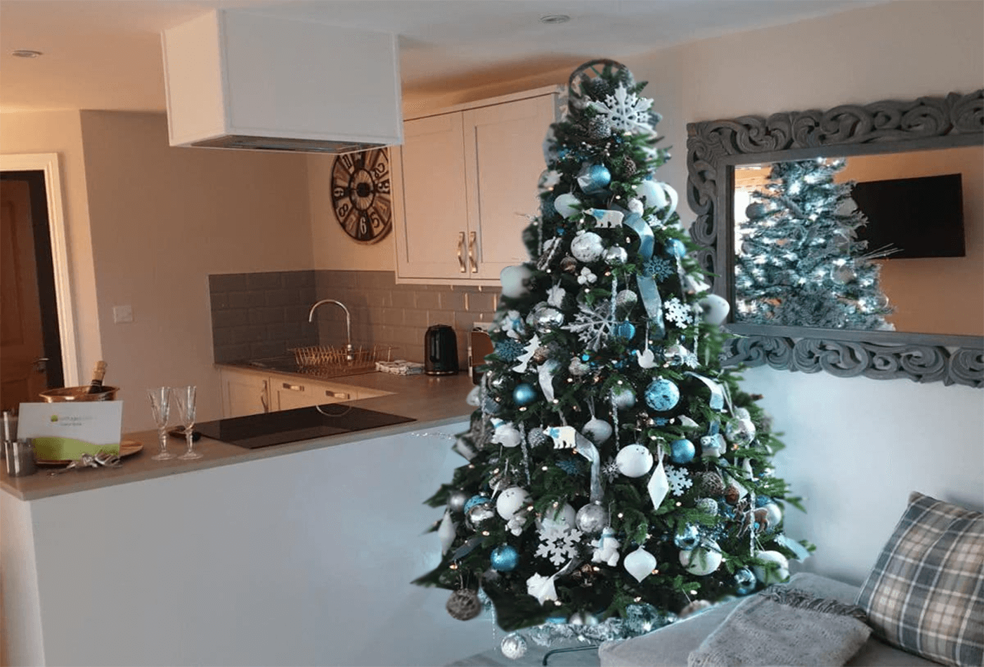 blue and green christmas tree