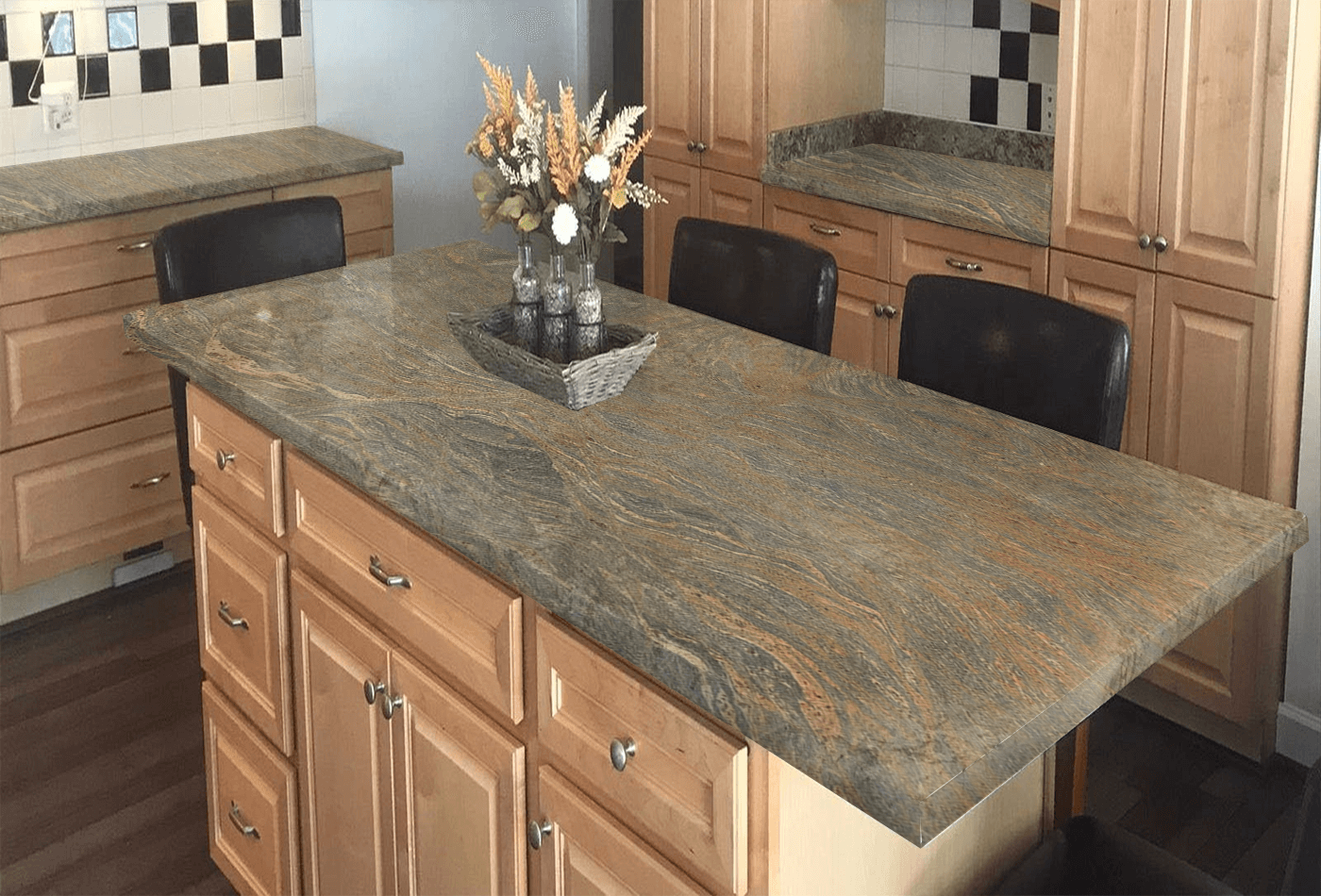 Brown Wave Granite for Modern Kitchen Worktop