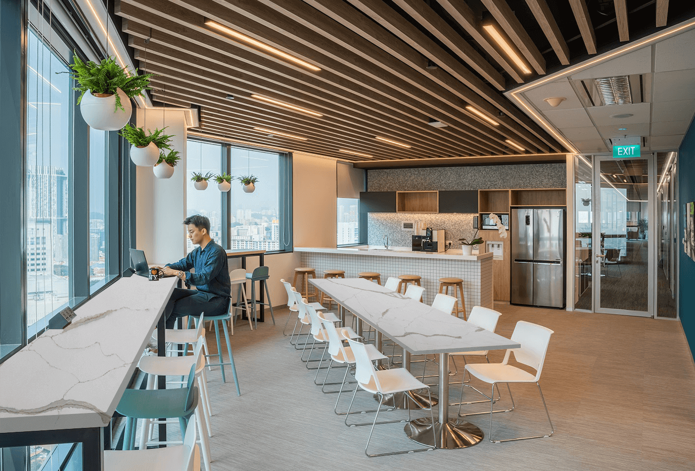 Calacatta Quartz for Office Cafeterias