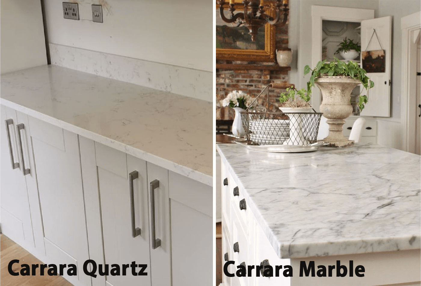 Carrara Quartz vs Carrara Marble - Differentiate