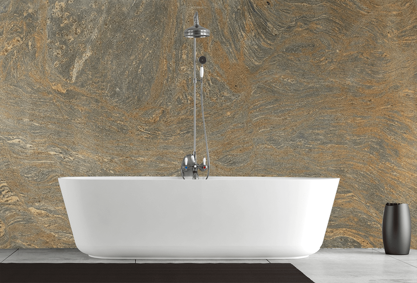 Decorate Your Bathroom with this Brown Granite for Chic Look