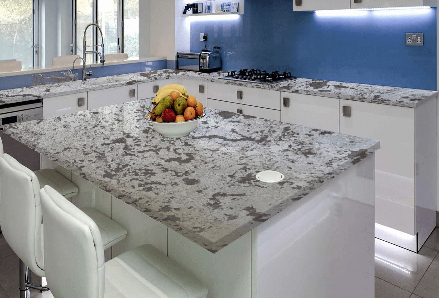 Colonial White Granite Tile, Slabs For Interior & Exterior Projects