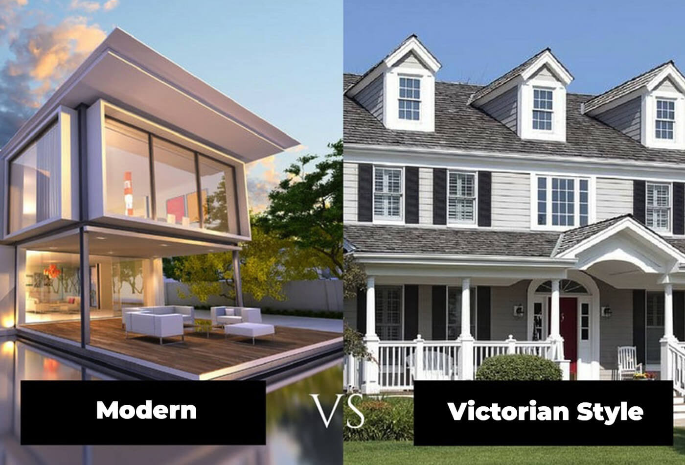 Modern Home vs Victorian Style Home