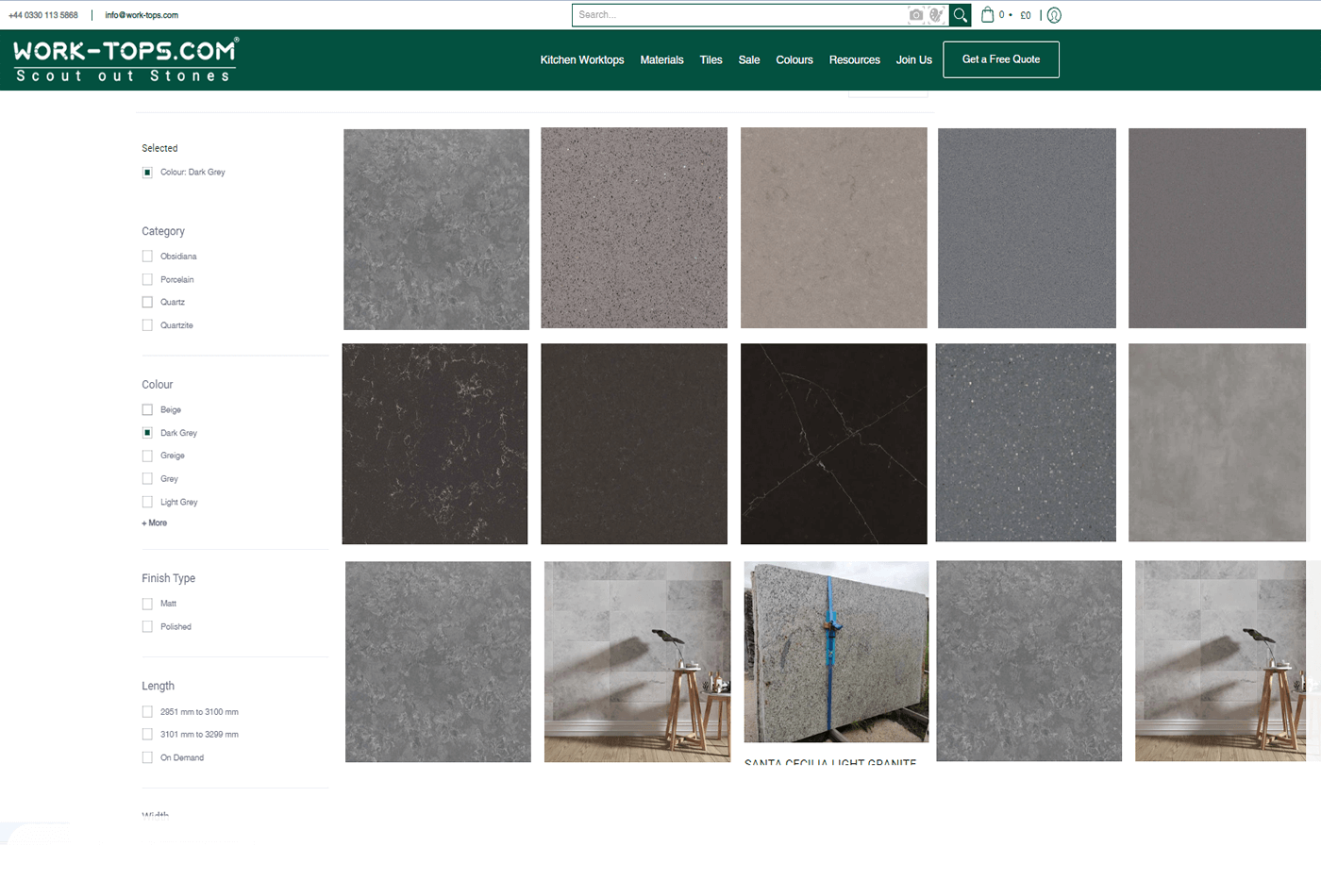 Different Shades of Silver Worktop Slabs