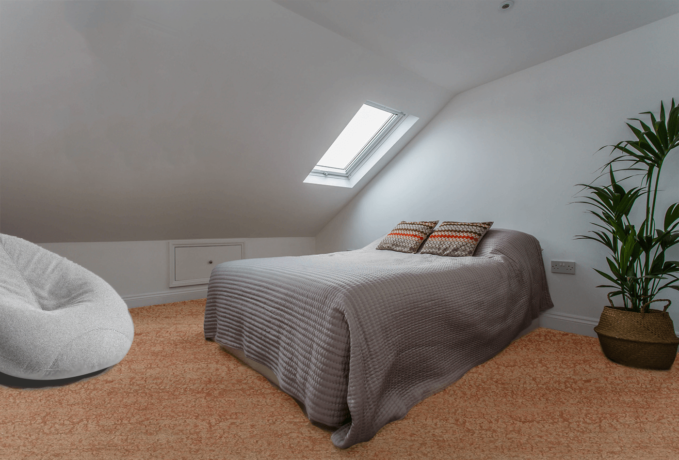 Fiery Marble for Attic Bedroom Designs