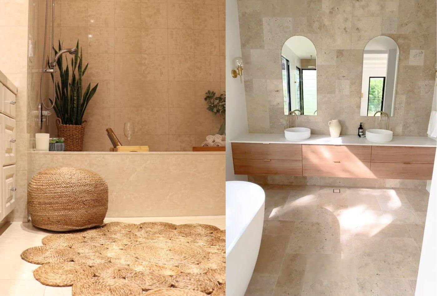 Get Contemporary Travertine Bathrooms Without Breaking the Bank