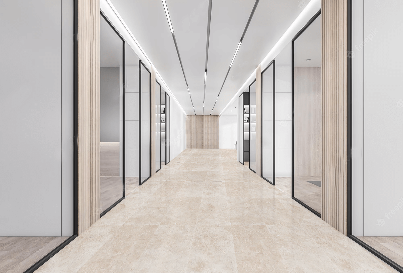 Glossy Beige Marble Corridors for Offices